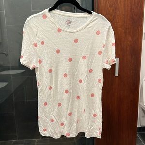 J.Crew Linen Polka Dot Tee